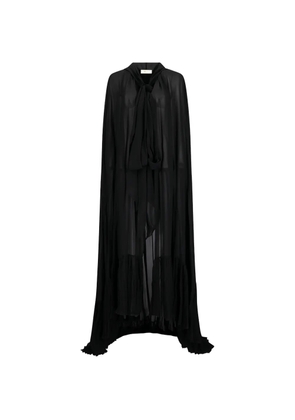 Blumarine tie-detail cape coat - Black