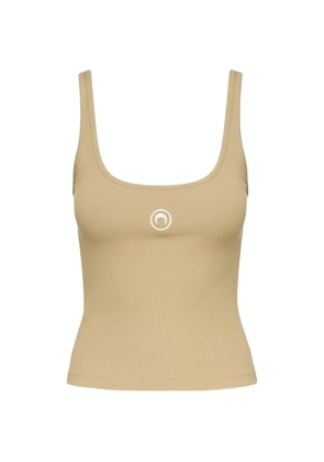 Marine Serre moon logo ribbed tank top - Neutrals