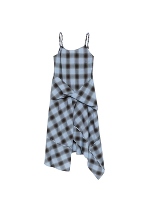 Feng Chen Wang check-pattern midi dress - Blue