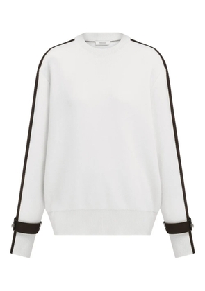 Ferragamo buckle-trim crew-neck sweater - White
