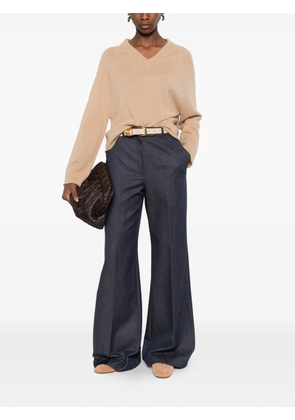 ANDIATA Gisella button wide-leg trousers - Blue