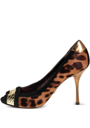 Dolce & Gabbana Pre-Owned 2024 pony hair leopard-print pumps - Brown