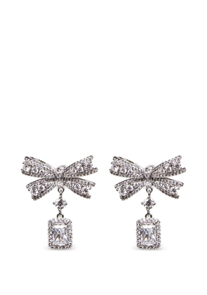Self-Portrait bow-motif earrings - Silver