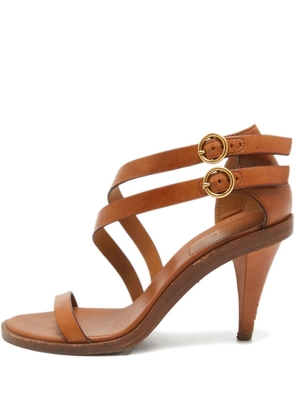Chloé Pre-Owned leather buckle sandals - Brown