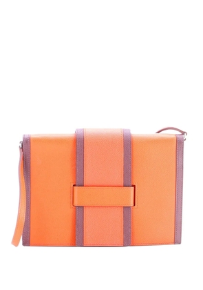 Hermès Pre-Owned H Passant Clutch Shoulder Bag Evercolor crossbody bag - Orange