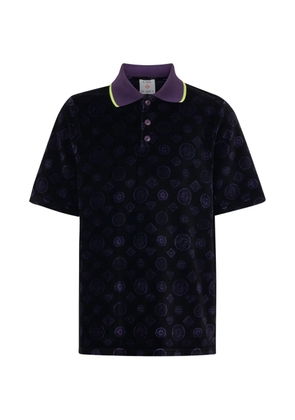 Casablanca monogram-pattern polo shirt - Black