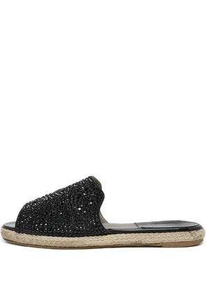 Gina pre-owned crystal-embellished flat sandals - Black
