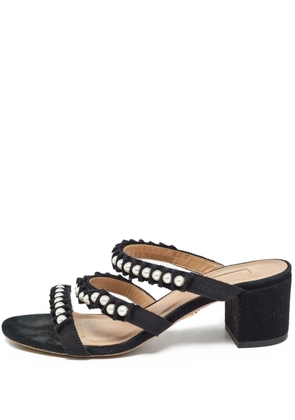 Aquazzura suede 60mm leather sandals - Black