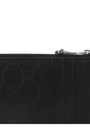 Gucci logo-pattern ziped wallet - Black