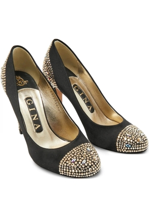 Gina crystal-embellished heeled pumps - Black