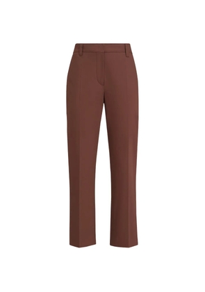 Brunello Cucinelli stretch twisted cotton twill cigarette trousers with monili - Brown