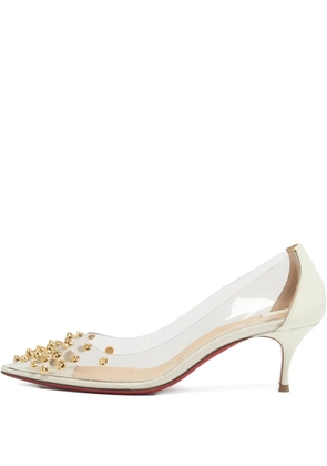 Christian Louboutin Pre-Owned Collaclou spiked transparent heeled pumps - White