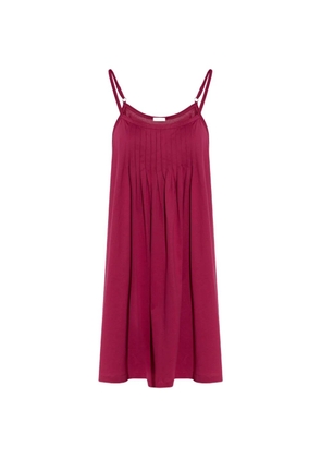 Hanro Juliet pleated mini cotton dress - Pink