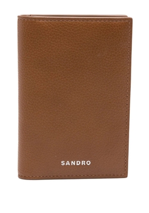 SANDRO leather cardholder - Brown