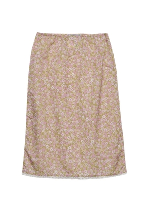 Prada floral-print Re-Nylon midi-skirt - Pink