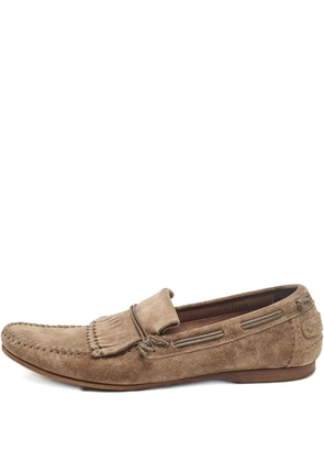 Dolce & Gabbana Pre-Owned fringe suede loafers - Brown