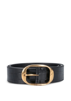 TOM FORD oval buckle leather belt - Black