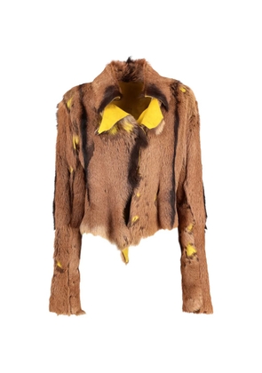 Vintage fur collared coat - Brown