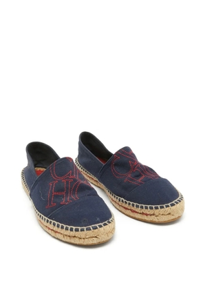 Carolina Herrera Vintage logo-embroidered espadrilles - Blue