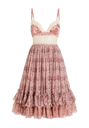Dolce & Gabbana lace floral mini dress - Pink