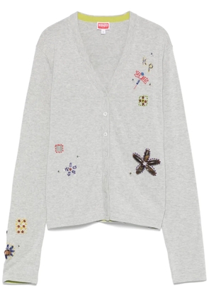 Kenzo embroidered cotton cardigan - Grey