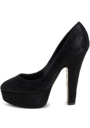 Dolce & Gabbana Pre-Owned 125mm lace platform pumps - Black