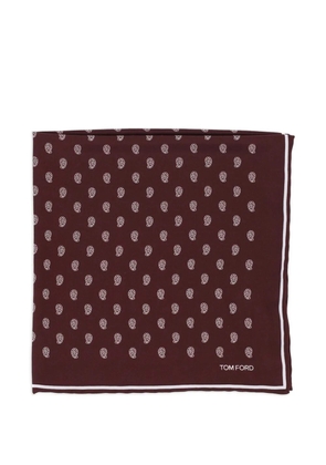 TOM FORD paisley twill pocket square - Red