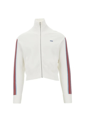 Autry striped funnel neck jacket - White
