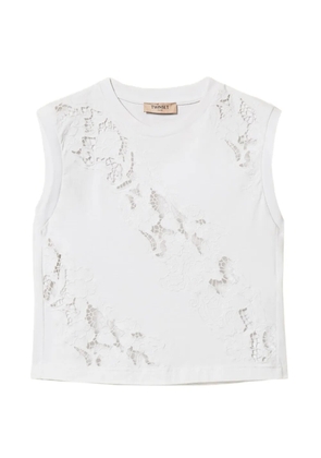 TWINSET lace-panelled top - White