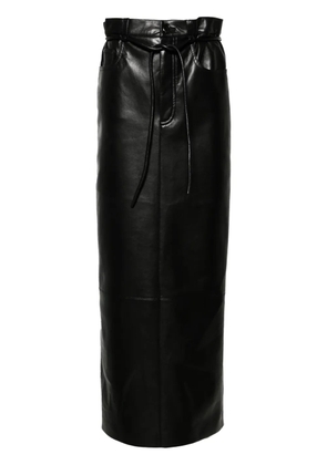 Nanushka belted high-waisted midi skirt - Black