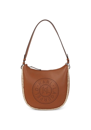 Karl Lagerfeld whipstitch logo-detail shoulder bag - Brown