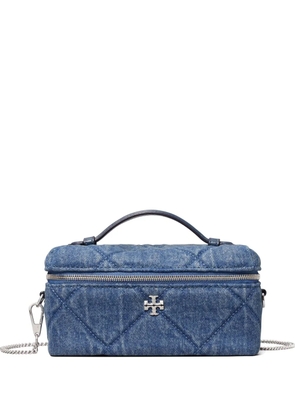 Tory Burch Kira diamond quilt denim east-west vanity case - Blue