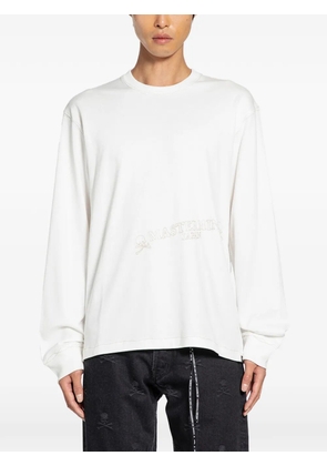 Mastermind World stitched-skull long-sleeve cotton T-shirt - White