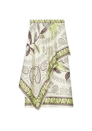 Tory Burch silk scarf wrap skirt - Green