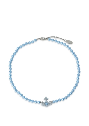 Vivienne Westwood orb pendant pearl necklace - Blue