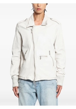 Giorgio Brato crinkled biker jacket - White