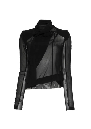 Rick Owens Classic Biker asymmetric-collared jacket - Black