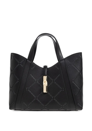 Furla Goccia laser-cut top handle small tote bag - Black