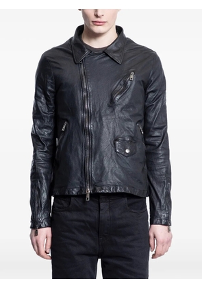 Giorgio Brato Vegetan zip-up lambskin biker jacket - Black