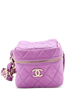 CHANEL Pre-Owned CC Cube Zip with Chain Handle Quilted Lambskin clutch bag - Purple
