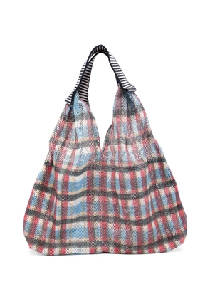 Épice Udaipur S striped-handle check shoulder bag - Red