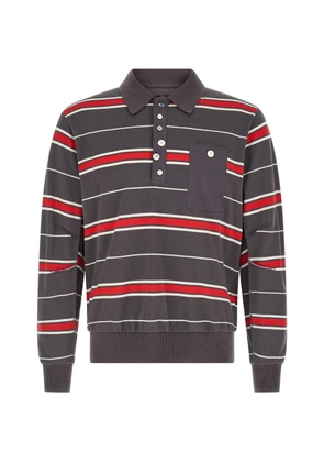 Undercover striped cotton polo shirt - Grey