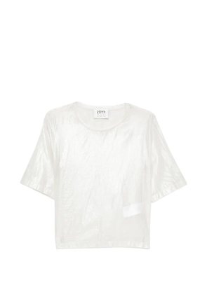 Drykorn shimmer-design short-sleeved T-shirt - Neutrals