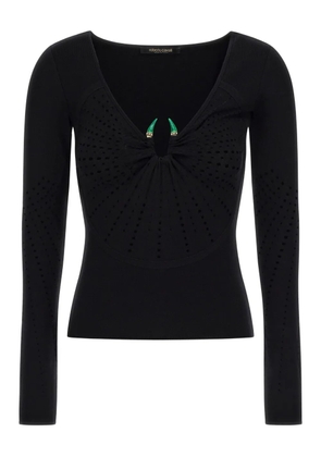 Roberto Cavalli Fang-plaque jumper - Black