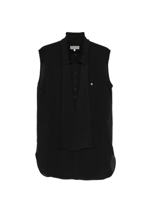 Yohji Yamamoto ruffled-collar shirt - Black