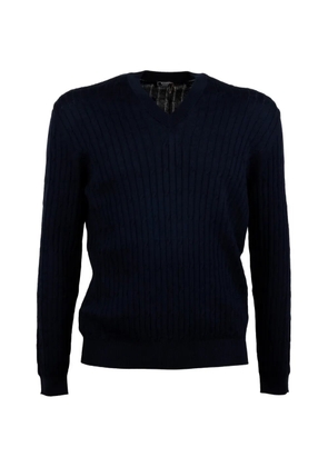 Peserico cable knit v-neck sweater - Blue