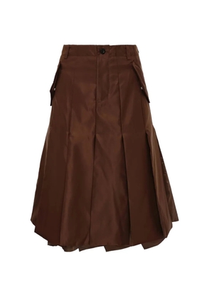 sacai mid flap-pocket skirt - Brown