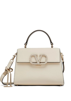 Valentino Garavani small Vsling handbag with jewel embroidery - Neutrals