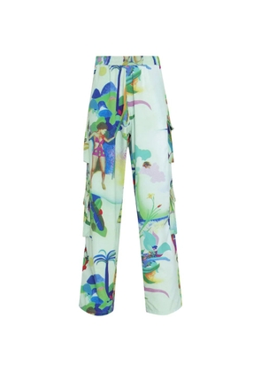 Amir Slama printed trousers - Green