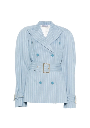 Rowen Rose striped belted coat - Blue